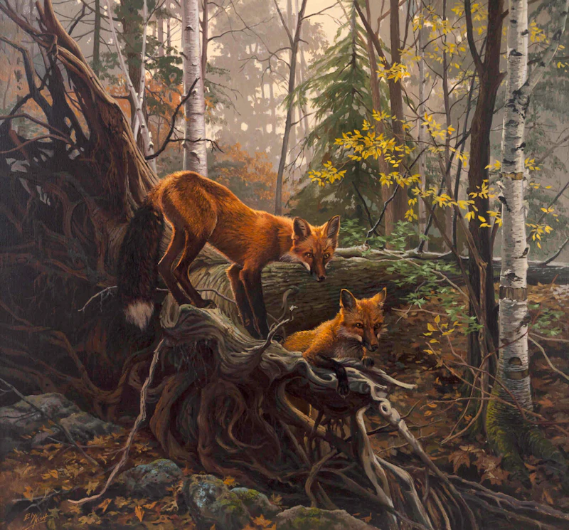 Ely Kish, Forest Play, oil on canvas - view 2