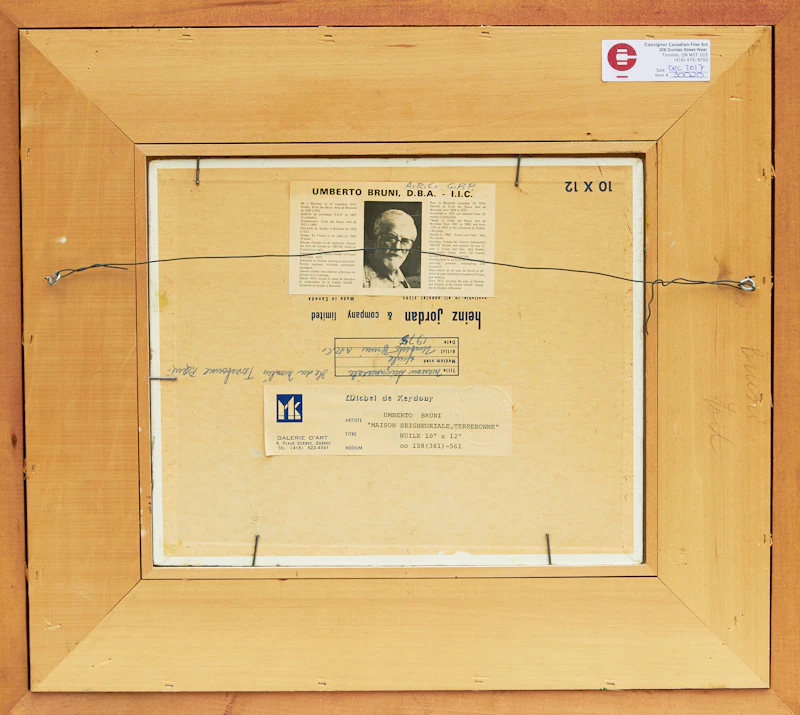 Umberto Bruni, Maison seigneuriale Terrebonne, oil on canvas - view 3