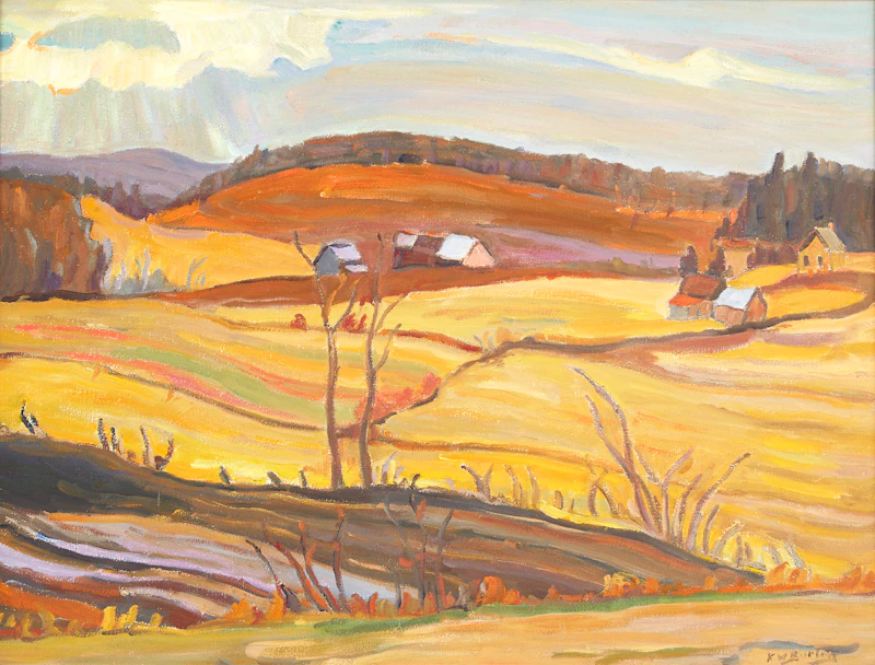 Ralph Wallace Burton, Sun Drawing Water, Masham, Quebec, oil on canvas, 1973 - view 2