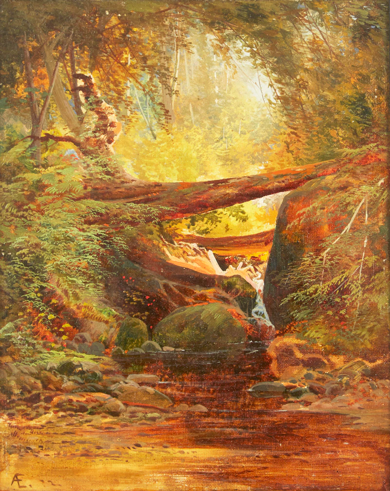 Aaron Allan Edson, Mountain Stream, oil on canvas, 1872 - view 2