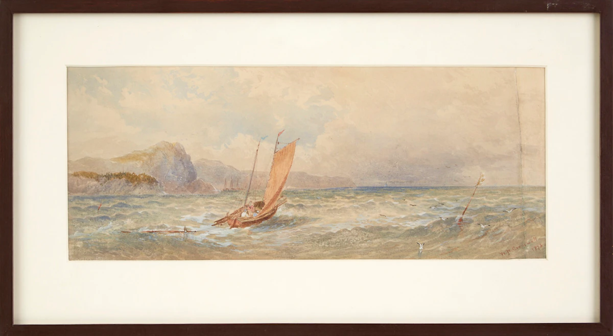 William Nicoll Cresswell, Sailing Boats on Lake Superior, watercolour, 1878