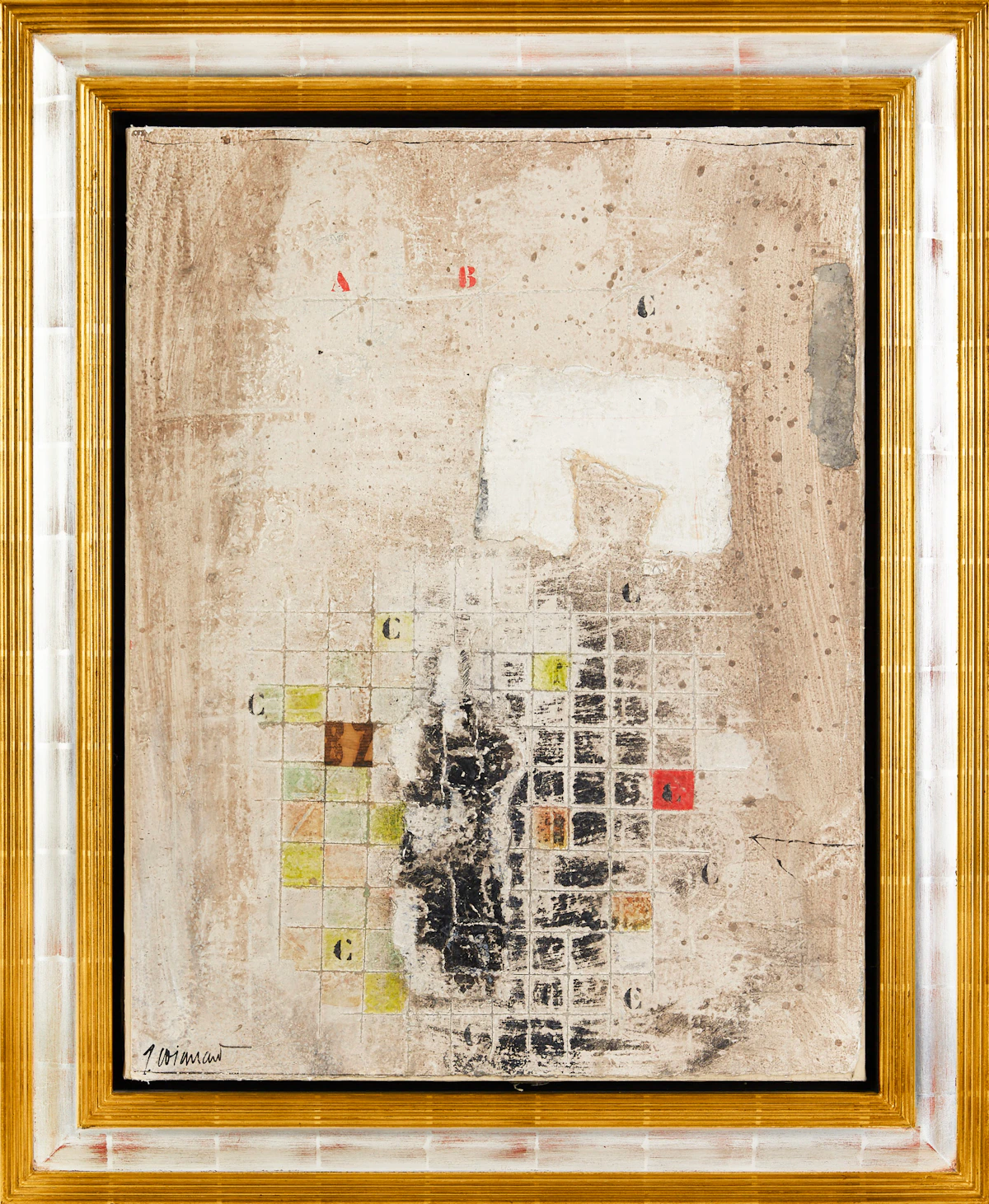 James Coignard, Damier, mixed media on paper