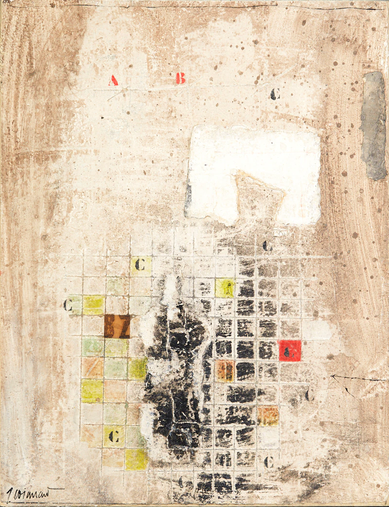 James Coignard, Damier, mixed media on paper - view 2
