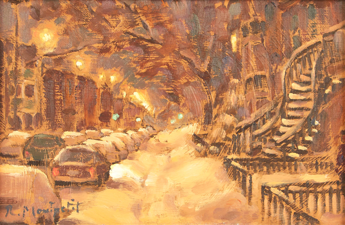 Raphael Montpetit, Nuit Froide, oil on board