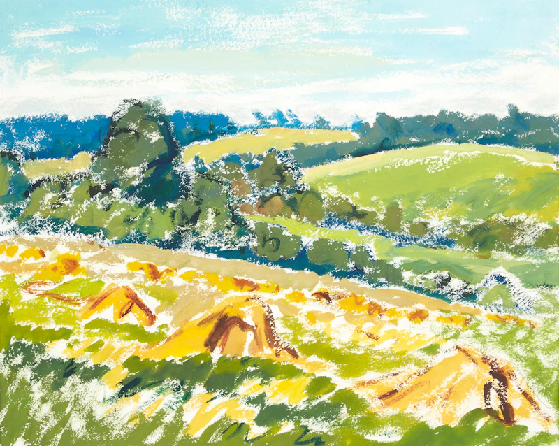 Clark Holmes McDougall, North Yarmouth Harvest Scene, acrylic on paper - view 2