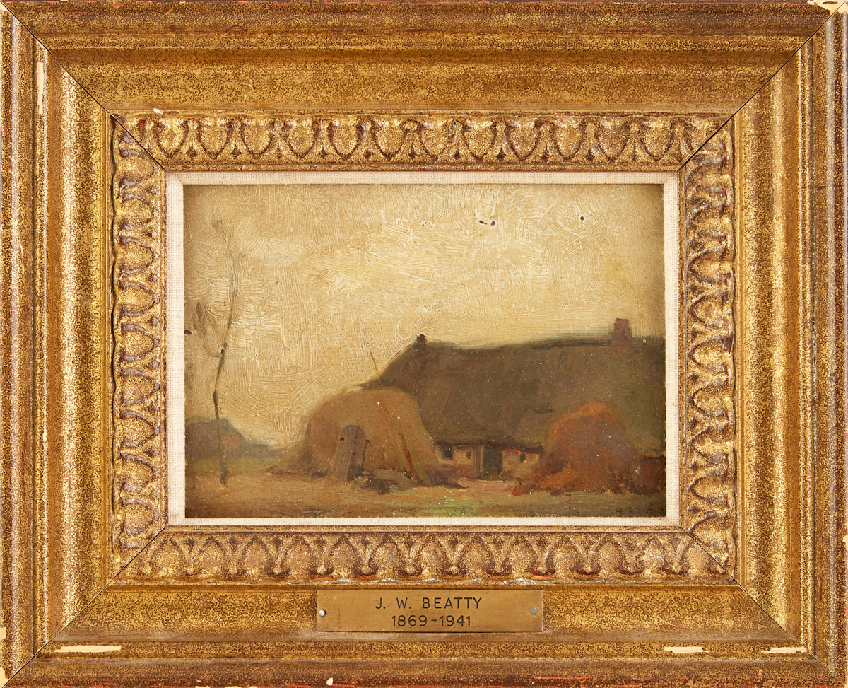 John William Beatty, European Landscape, oil on board