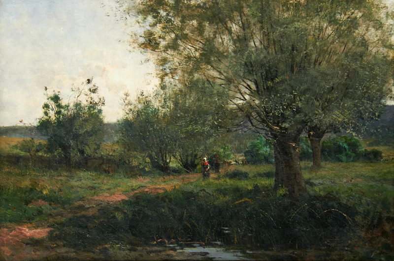 Figures in a Wooded Landscape by Aaron Allan Edson