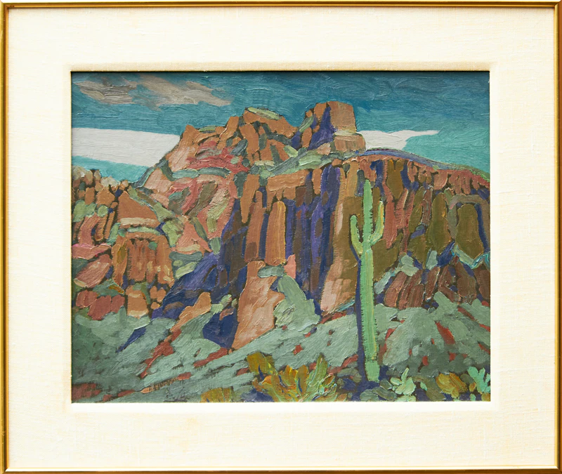 Illingworth Holey Kerr, Superstition Mountains, Nocturne, Mesa, Arizona, oil on canvas, 1982 - view 2