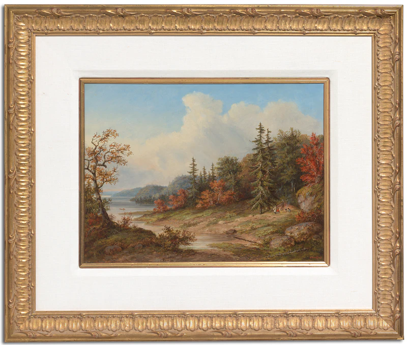 Cornelius Krieghoff, Indian Encampment on the Lower St. Lawrence, oil on canvas - view 2