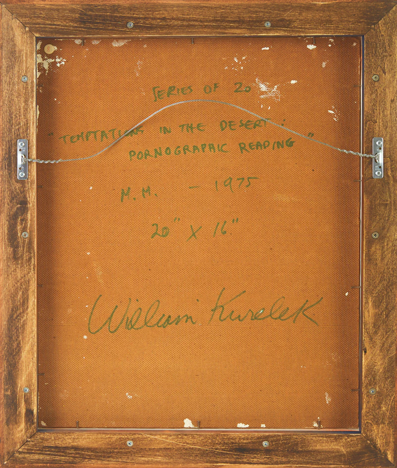 William Kurelek, Pornographic Reading (Temptations in the Desert Series), mixed media on board, 1975 - view 3