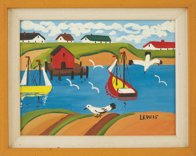 Maud Lewis, Harbour Scene, mixed media on board - view 3