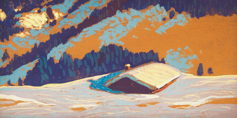 Frank Hans Johnston, Winter Landscape, tempera on card - view 2
