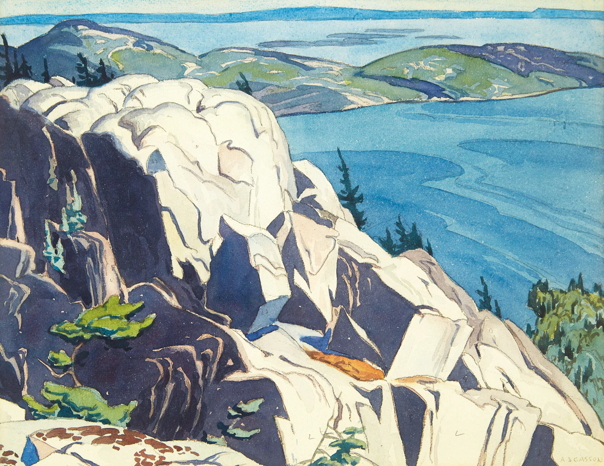 Alfred Joseph Casson, Fraser Bay from the Mustard Cut (Looking West on Baie Fine toward Fraser Bay), watercolour