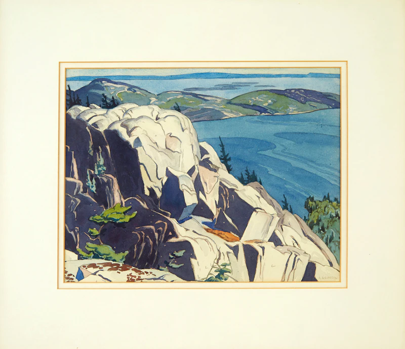 Alfred Joseph Casson, Fraser Bay from the Mustard Cut (Looking West on Baie Fine toward Fraser Bay), watercolour - view 2