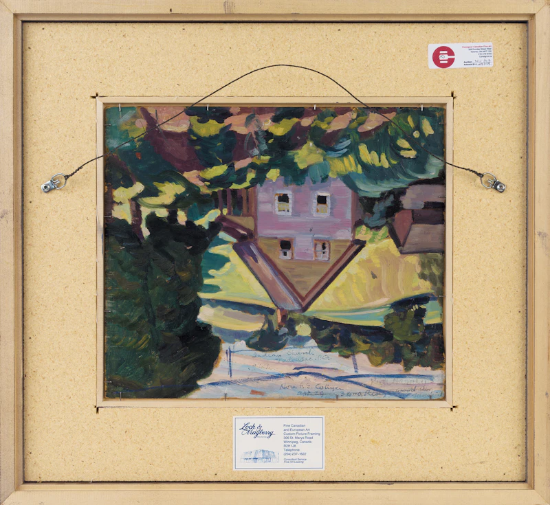 Nora Frances Elisabeth Collyer, Indian Church, Tadoussac, Quebec, oil on board, 1947 - view 3