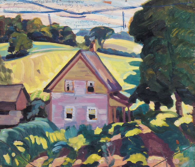 Nora Frances Elisabeth Collyer, Indian Church, Tadoussac, Quebec, oil on board, 1947 - view 4