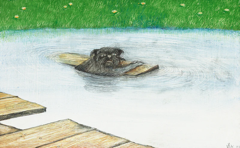 William Kurelek, I Hate Water (A Cat’s Loss of Dignity)