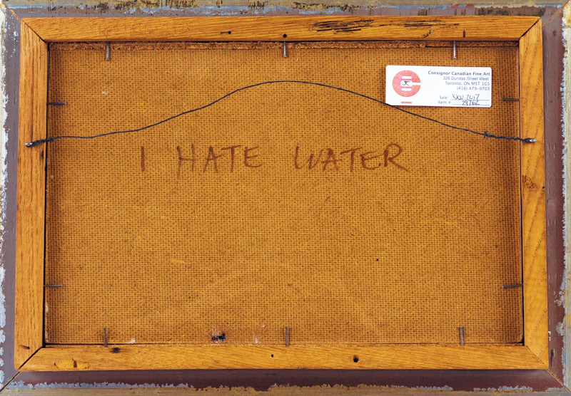 William Kurelek, I Hate Water (A Cat’s Loss of Dignity), mixed media on board - view 3