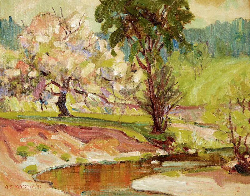 Bernice Fenwick Martin, River Landscape, Port Hope, oil on canvas, 1940 - view 3