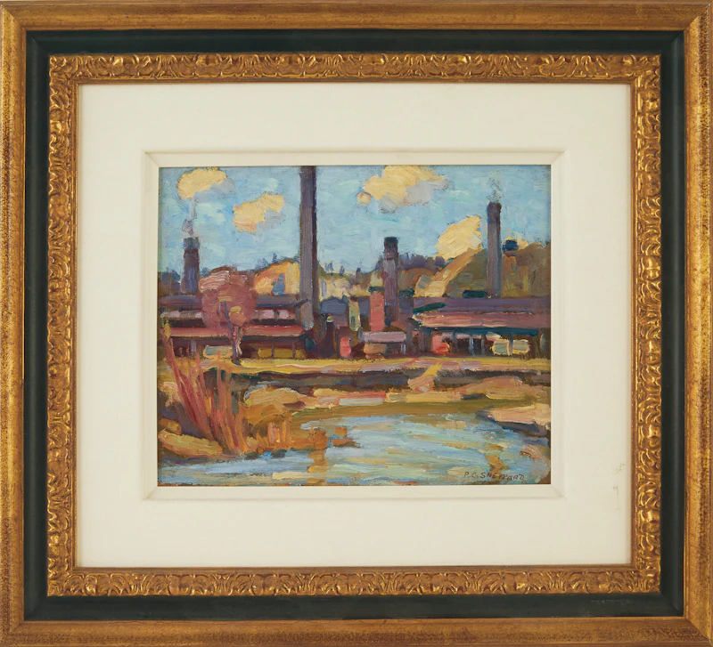 Peter Clapham Sheppard, The Brickworks, Toronto, oil on board - view 2