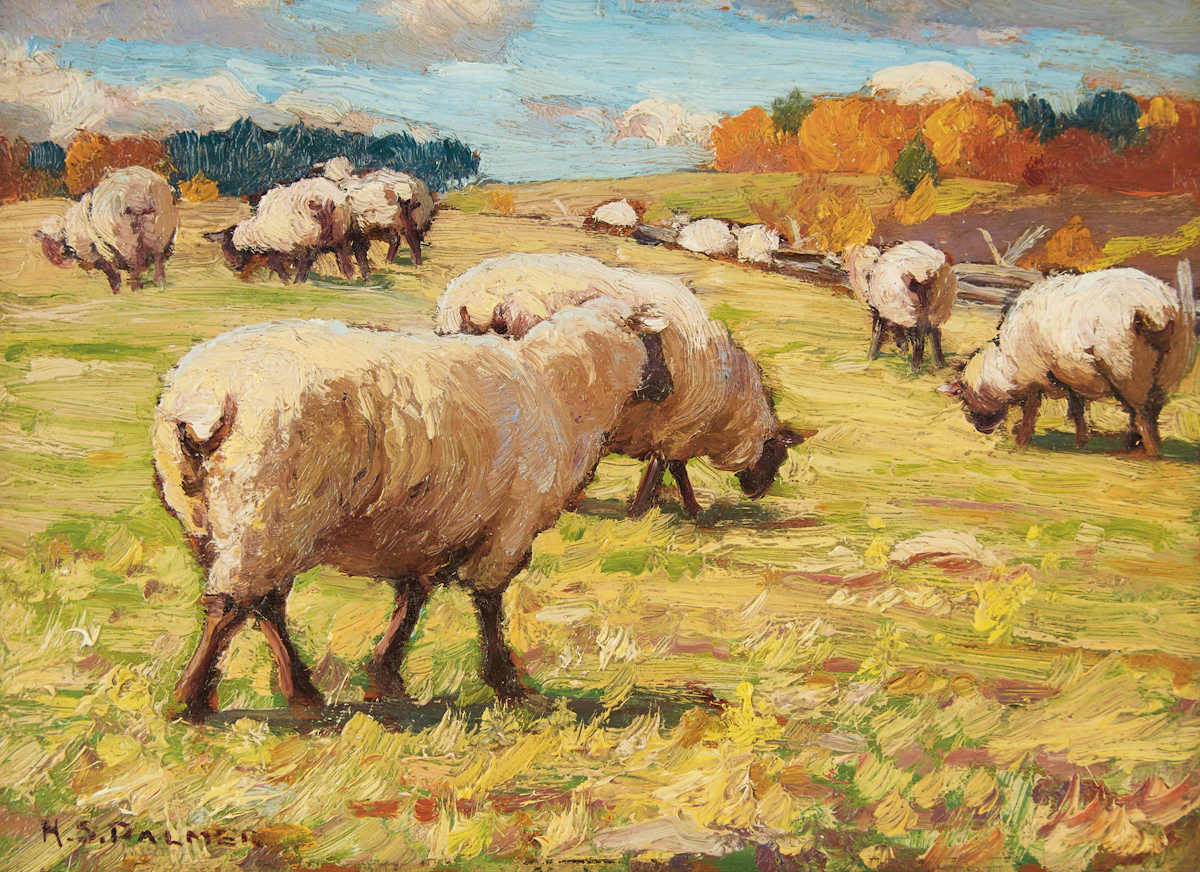 Herbert Sidney Palmer, Autumn in the Sheep Pasture, Medonte, Ontario, oil on board