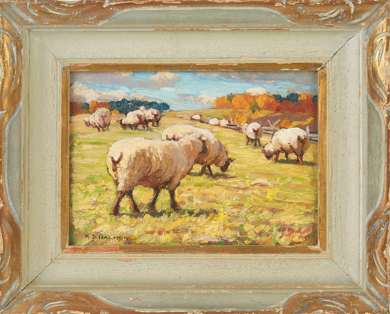 Herbert Sidney Palmer, Autumn in the Sheep Pasture, Medonte, Ontario, oil on board - view 2