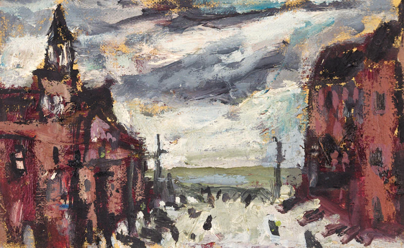 Molly Lamb Bobak, Street Scene in Winter, oil on canvas - view 1
