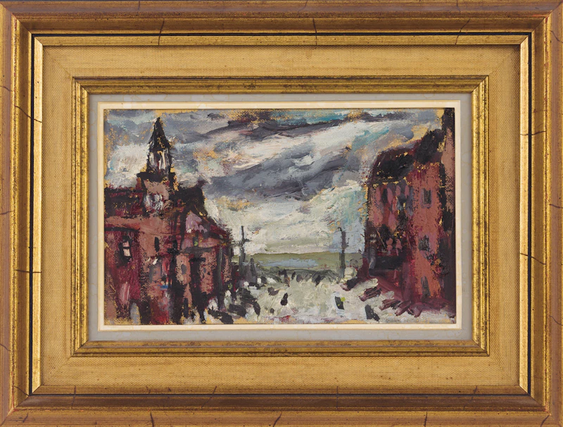 Molly Lamb Bobak, Street Scene in Winter, oil on canvas - view 2