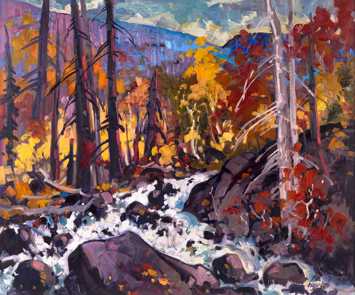 Bruno Côté, White Waters in September, oil on board
