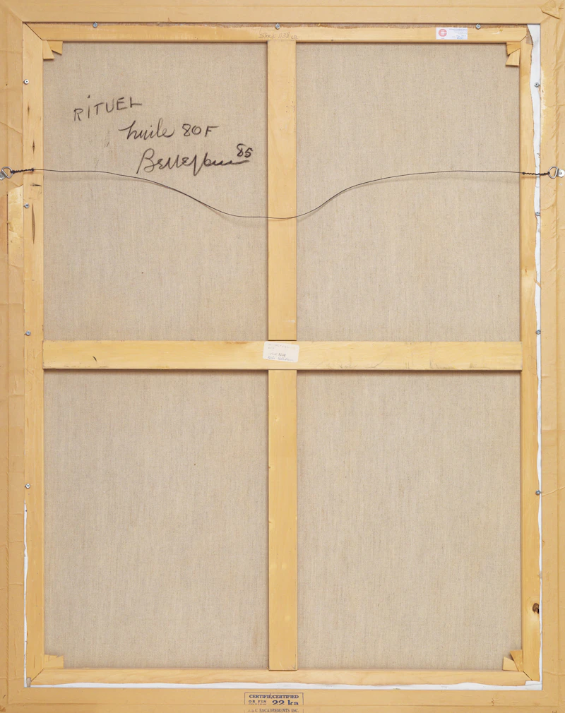 Léon Bellefleur, Rituel, oil on canvas, 1985 - view 3