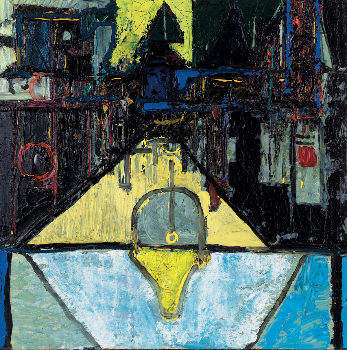 Harold Barling Town, Clandeboy Reprise, oil and lucite on board, 1959