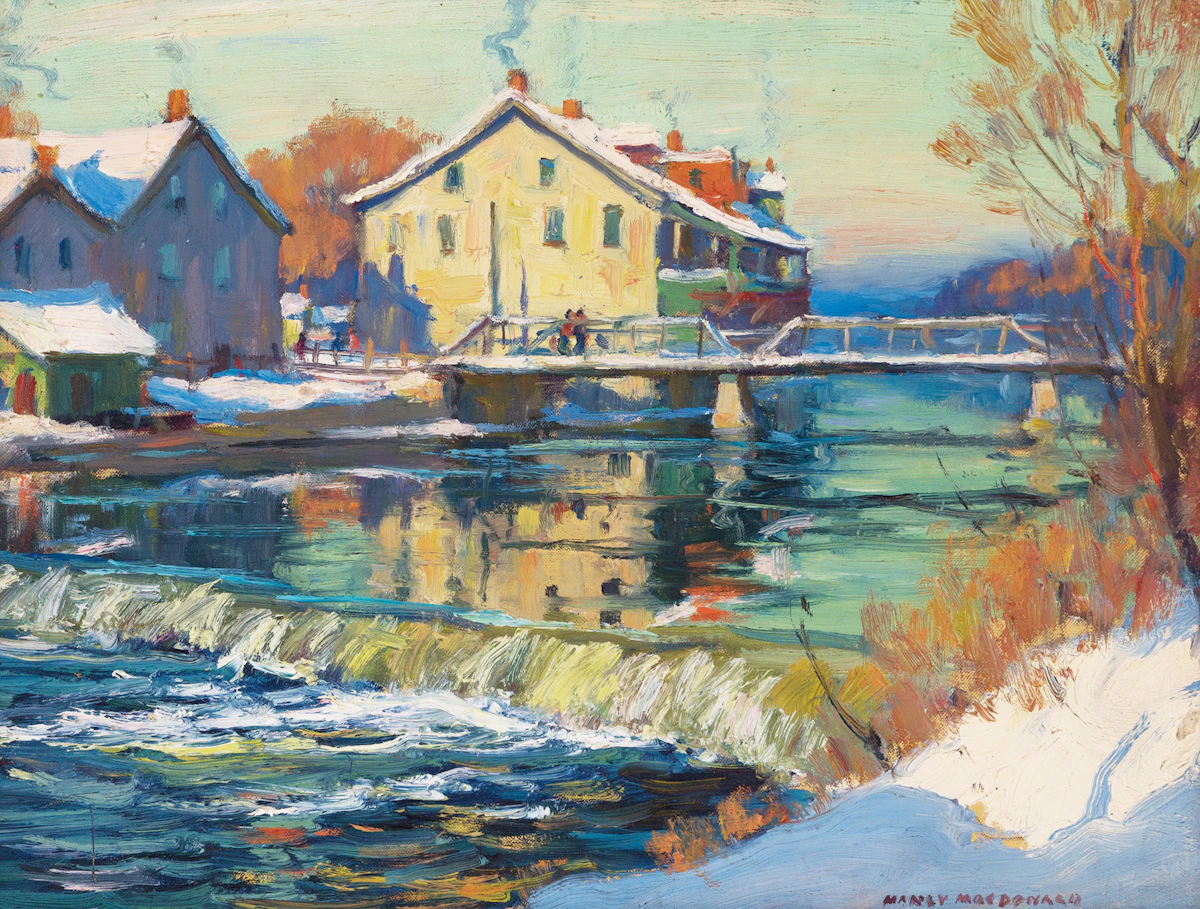 Manly Edward MacDonald, Fall River Landscape, oil on canvas board