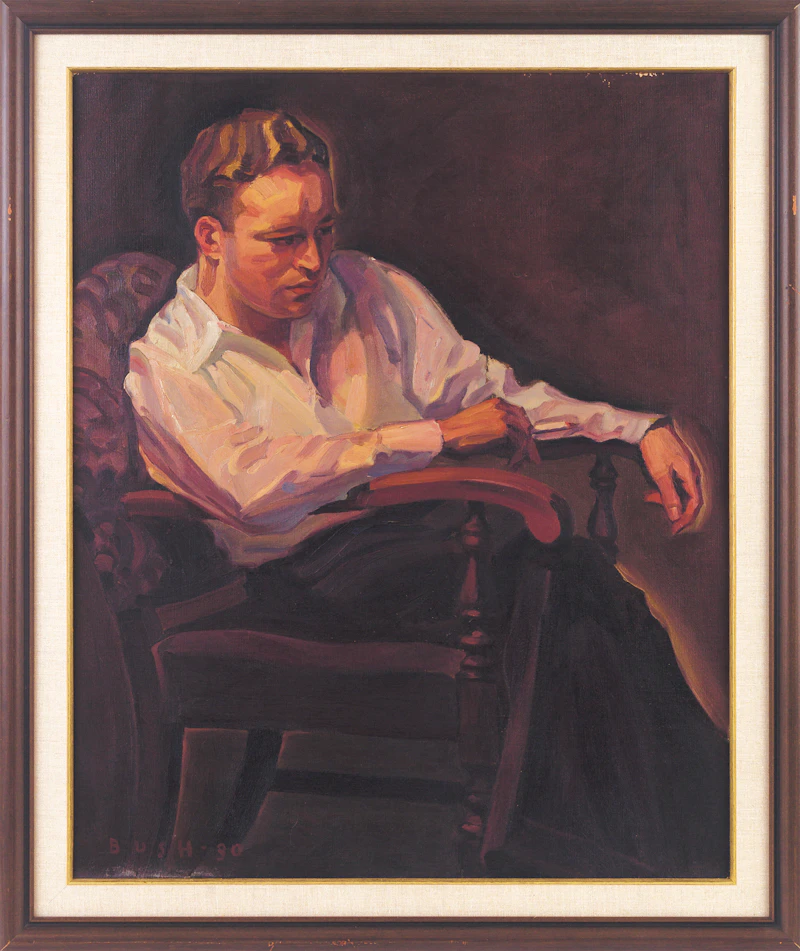 Jack Hamilton Bush, Portrait of Leslie Charles Wookey, oil on canvas, 1930 - view 2