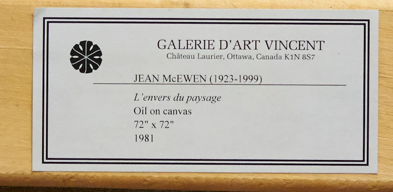 Jean Albert McEwen, Envers de Paysage, oil on canvas, 1981 - view 4