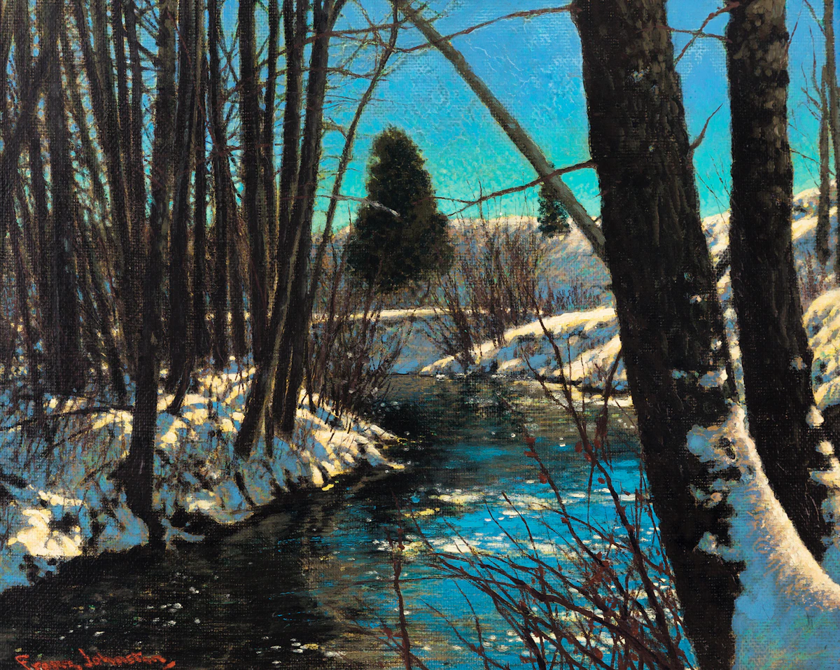 Frank Hans Johnston, Fine Weather, oil on board