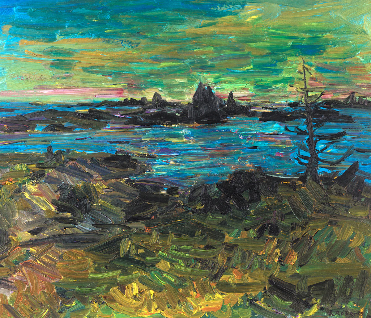 William Goodridge Roberts, Georgian Bay, oil on board