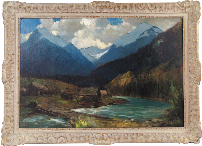 Frederic Marlett Bell-Smith, Logging Camp, British Columbia, oil on canvas - view 2