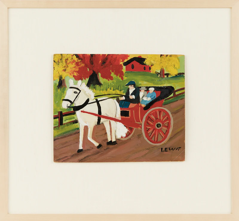 Maud Lewis, Horse-Drawn Carriage, mixed media on board - view 2