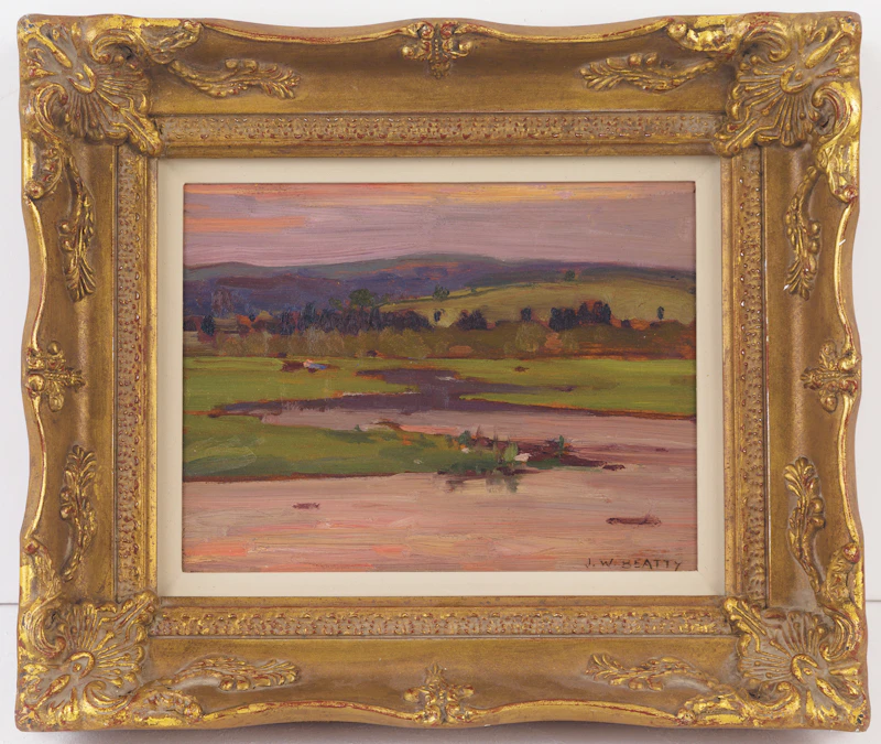 John William Beatty, Sunset Landscape, oil on board - view 2