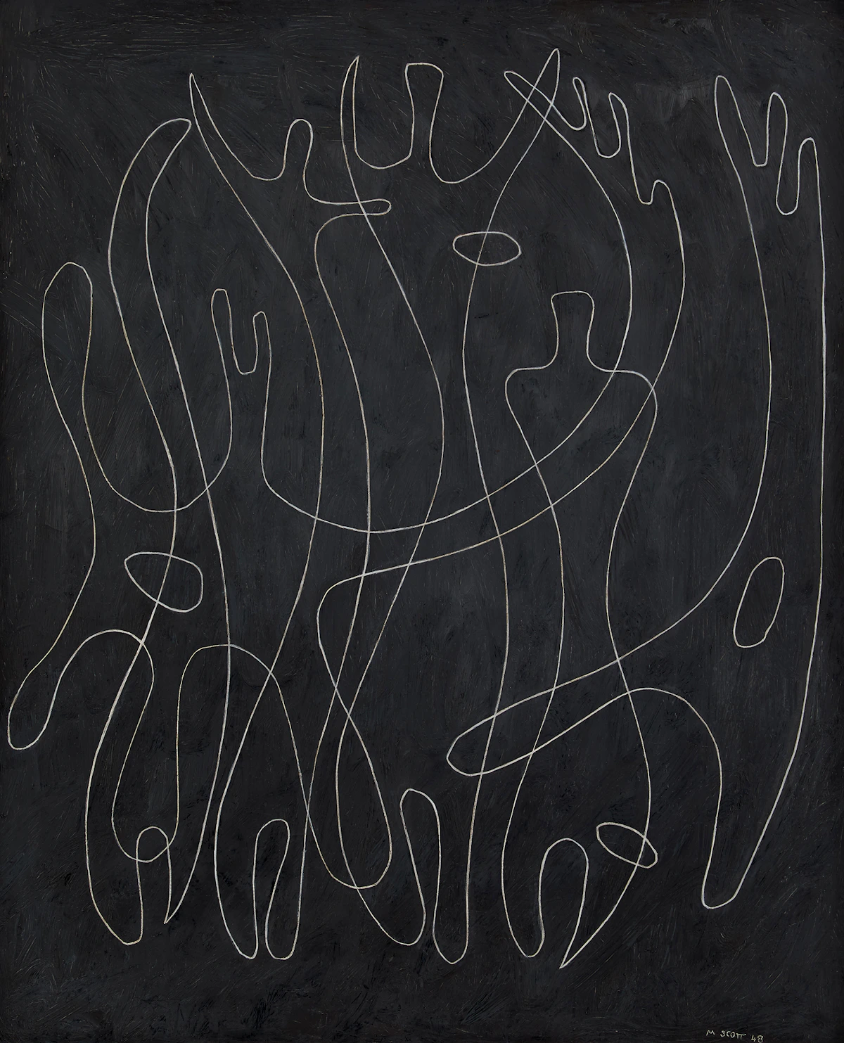 Marian Mildred Dale Scott, Abstraction, oil on board, 1948