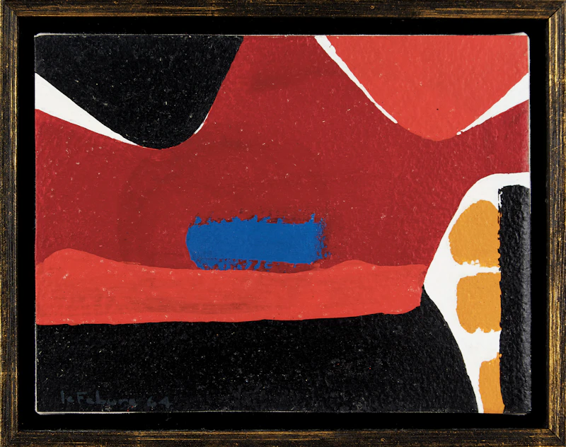 Jean LeFébure, Abstraction, oil on card, 1964 - view 2