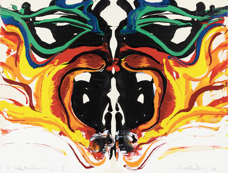 Jacques Hurtubise, Oeil de Chimère II, acrylic on paper, 1985 - view 1