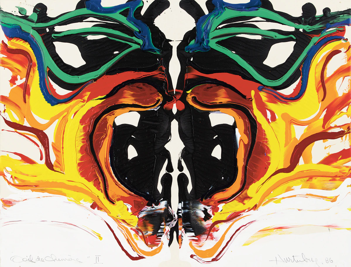 Jacques Hurtubise, Oeil de Chimère II, acrylic on paper, 1985
