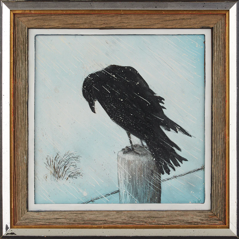 William Kurelek, Arrived Too Early, mixed media on board, 1974 - view 2