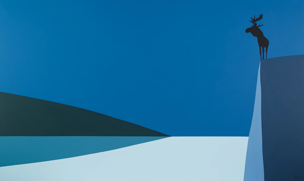 Charles Pachter, Lookout (Moose Proud), acrylic on canvas, 2015