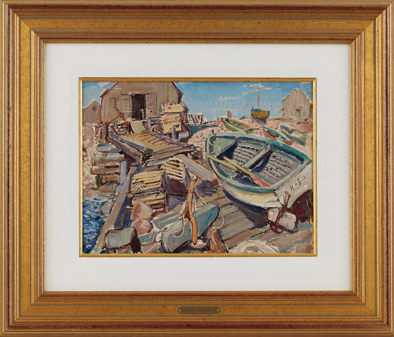 Arthur Lismer, Neil’s Harbour, Cape Breton Island, oil on board, 1946 - view 2