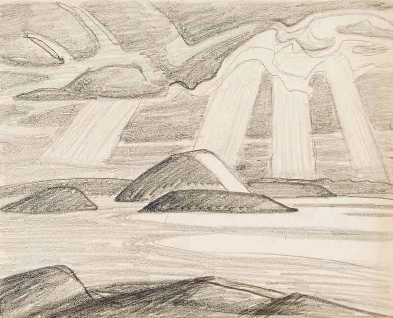 Lawren Stewart Harris, Lake Superior (I.D. 463), pencil sketch - view 2