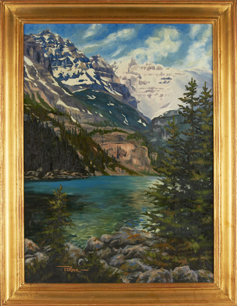 William J. Parker, Alpine Lake, oil on canvas board, 1967 - view 2