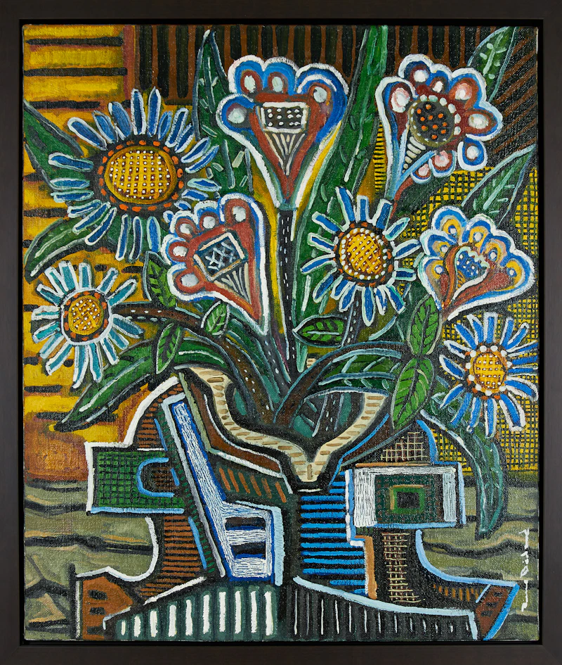 Pierre Bédard, Bouquet Bleu Blanc Jaune, oil on canvas - view 2