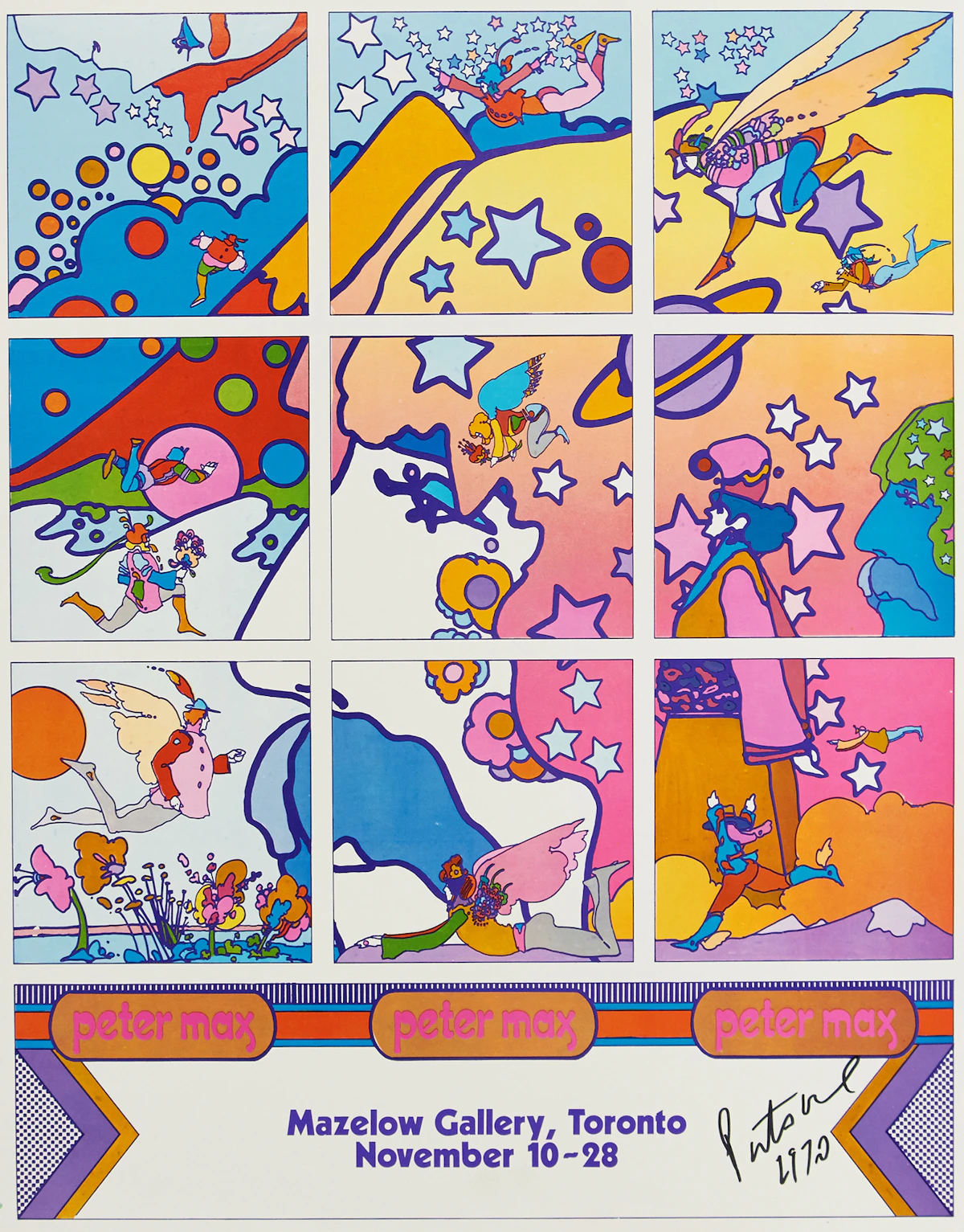 Exhibition Posters, Six Exhibition Posters: Peter Max; Jeffrey Rubinoff; Karel Appel; Gerald Zeldin; Stephen Edlich; Jack Reppen, six posters